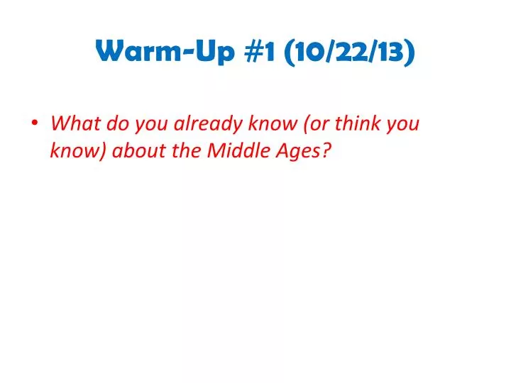 warm up 1 10 22 13