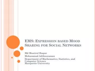 EMS: Expression based Mood Sharing for Social Networks