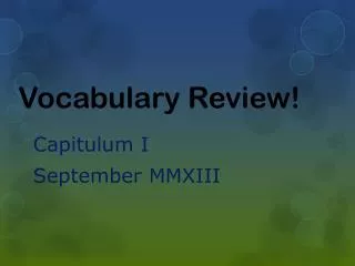 Vocabulary Review!