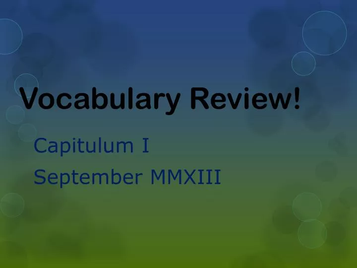 vocabulary review