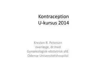 Kontraception U-kursus 2014