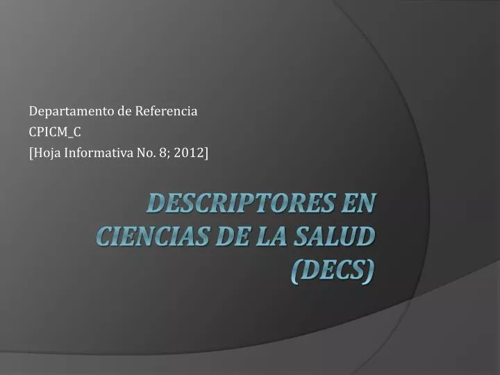 departamento de referencia cpicm c hoja informativa no 8 2012