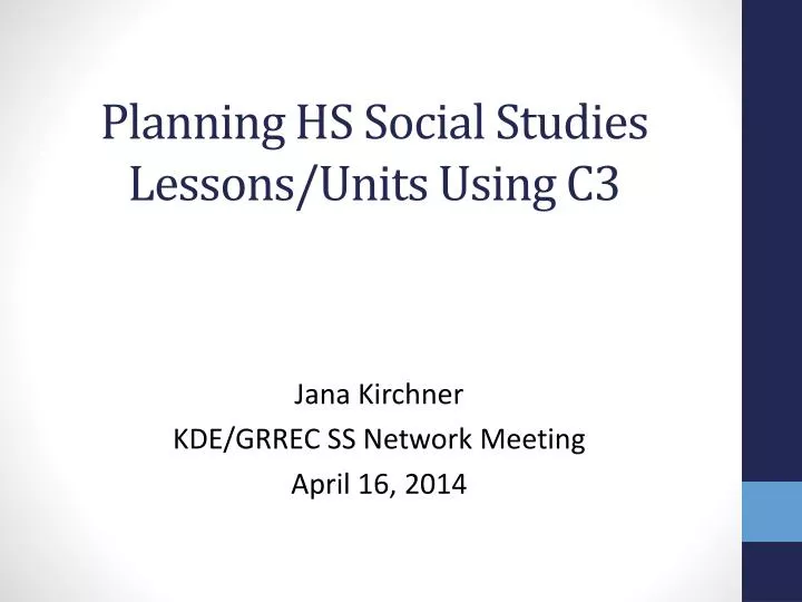 planning hs social studies lessons units using c3