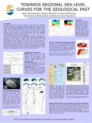 TOWARDS REGIONAL SEA-LEVEL CURVES FOR THE GEOLOGICAL PAST