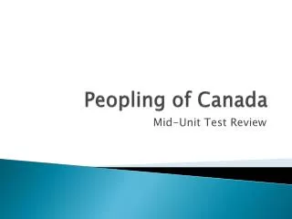 Peopling of Canada