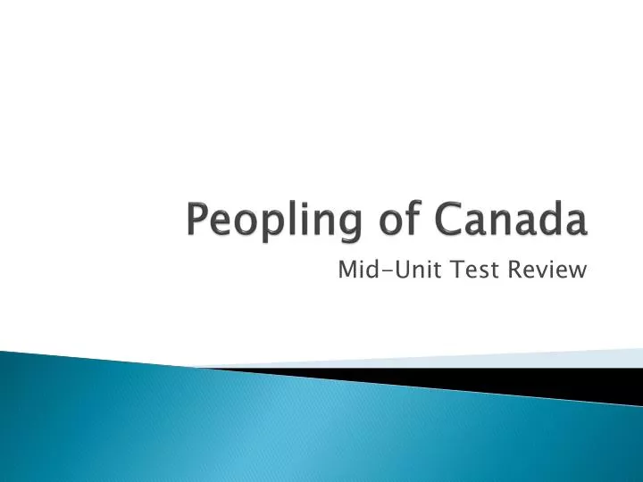 peopling of canada