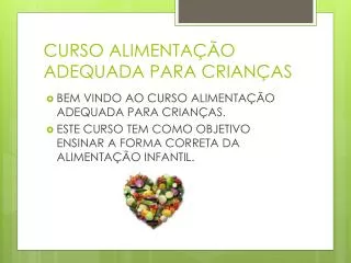 curso alimenta o adequada para crian as