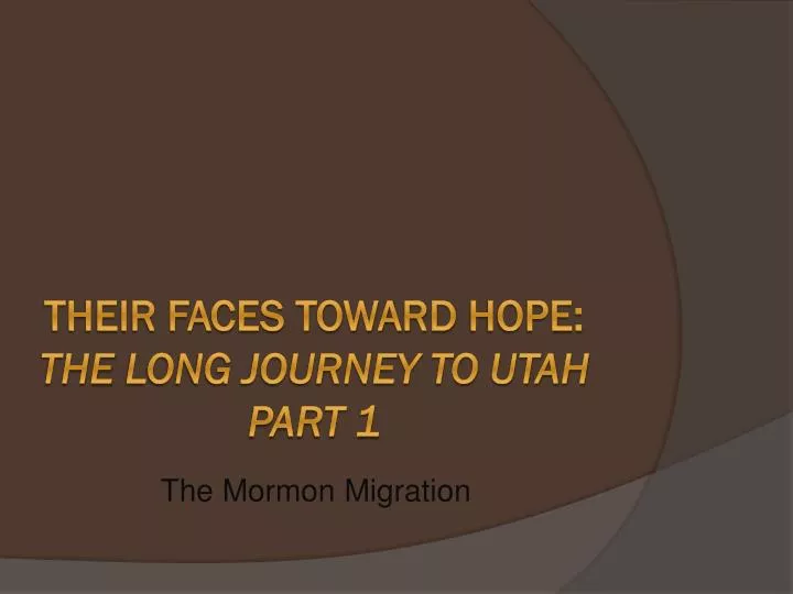 the mormon migration
