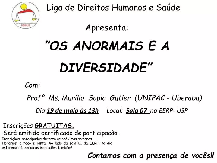 liga de direitos humanos e sa de apresenta