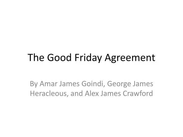 the good friday agreement
