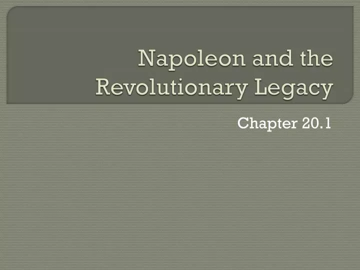 napoleon and the revolutionary legacy