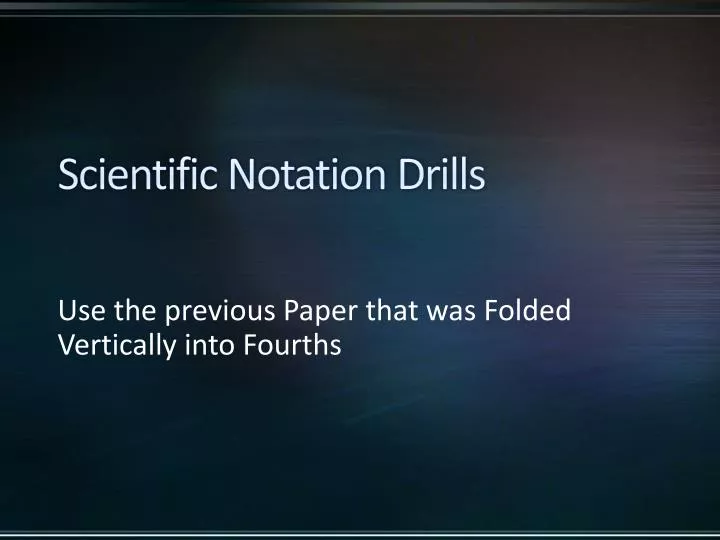 scientific notation drills