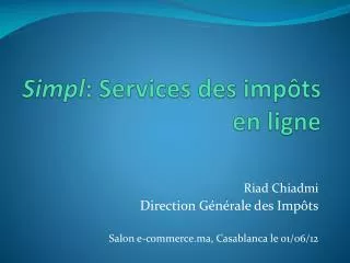 Simpl : Services des impôts en ligne