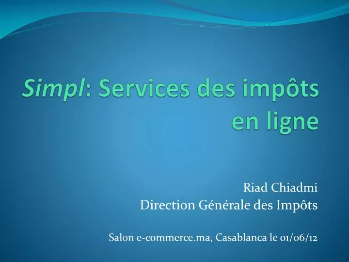 simpl services des imp ts en ligne