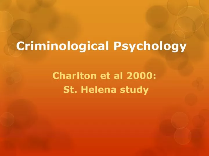 criminological psychology