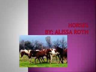 Horses By: Alissa Roth