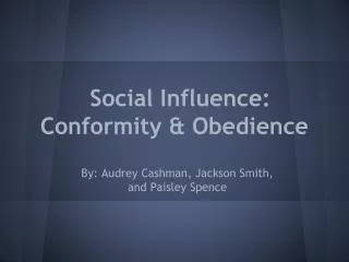social influence conformity obedience