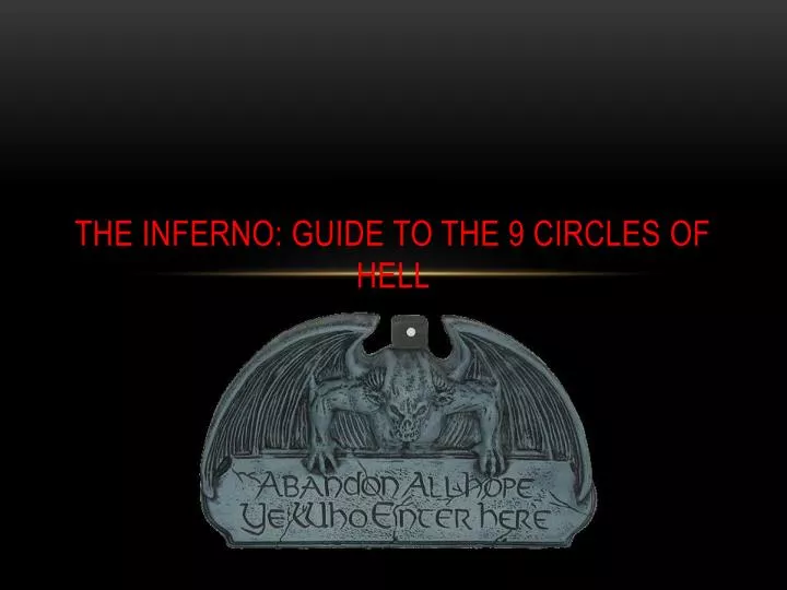 the inferno guide to the 9 circles of hell