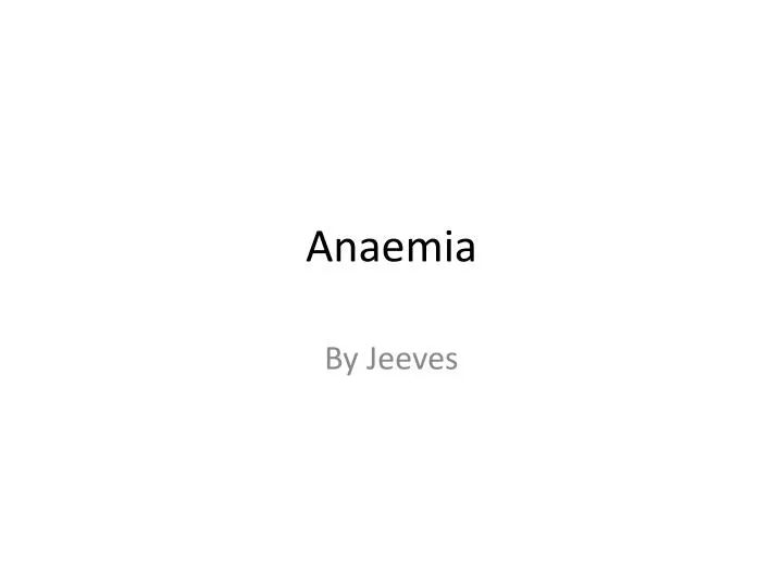 anaemia