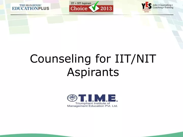 counseling for iit nit aspirants