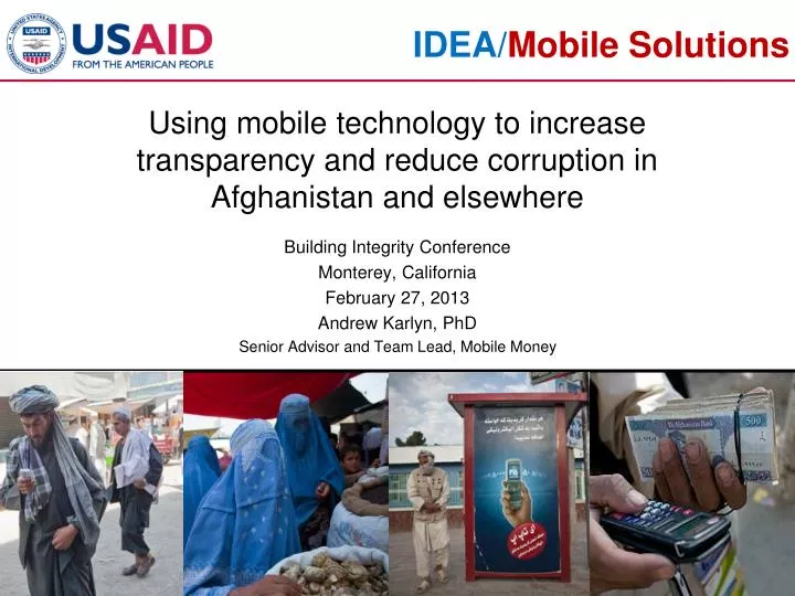 using mobile technology to increase transparency and reduce corruption in afghanistan and elsewhere