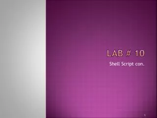 Lab # 10