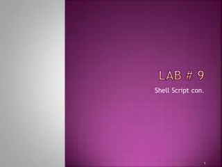Lab # 9