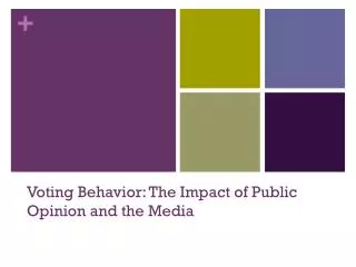 Voting Behavior: The Impact of Public Opinion and the Media