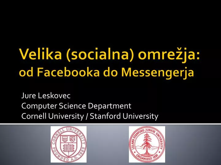 jure leskovec computer science department cornell university stanford university