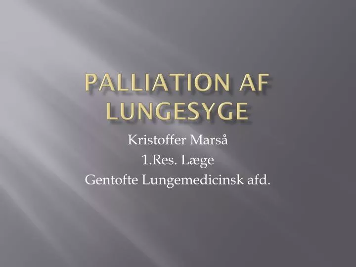 palliation af lungesyge