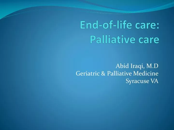 end of life care palliative care