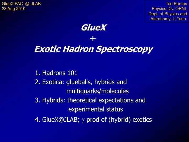 gluex exotic hadron spectroscopy