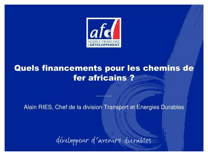 quels financements pour les chemins de fer africains