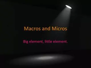 Macros and Micros