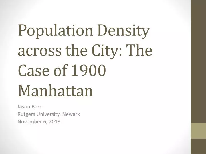 population density across the city the case of 1900 manhattan