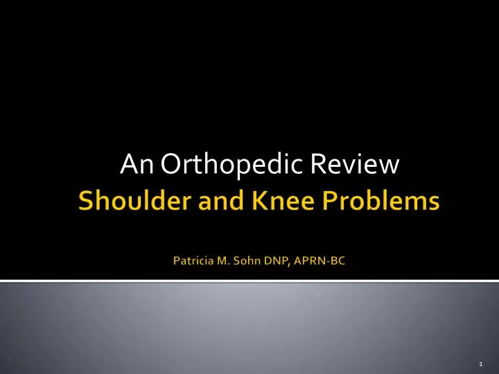 an orthopedic review