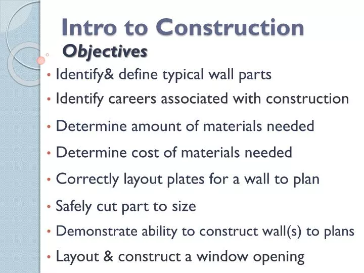 intro to construction