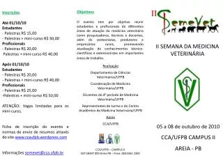 CCA/UFPB – CAMPUS II CEP 58397 000 Areia PB – Fone: (83)3362 2300