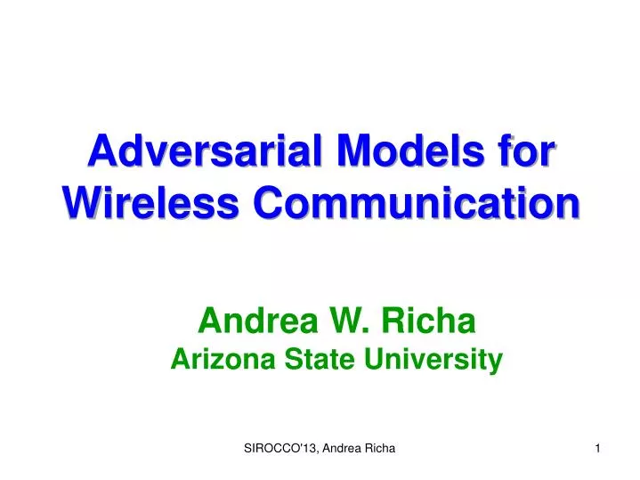 adversarial models for wireless communication