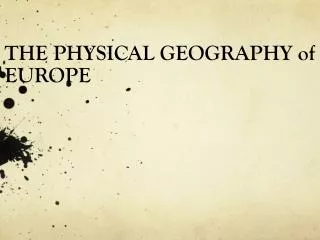 the physical geography of europe