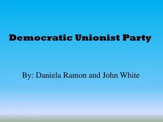 Democratic Unionist Party