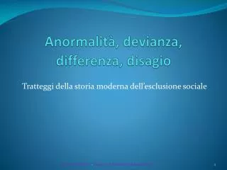 anormalit devianza differenza disagio
