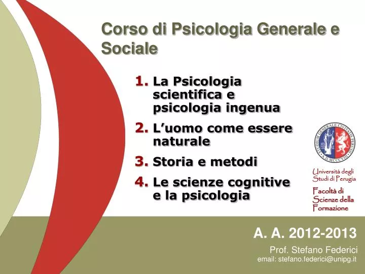 corso di psicologia generale e sociale