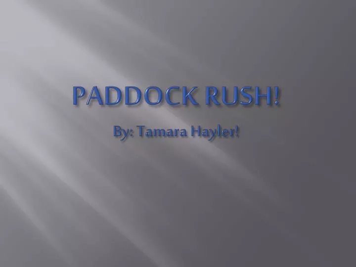 paddock rush by tamara hayler