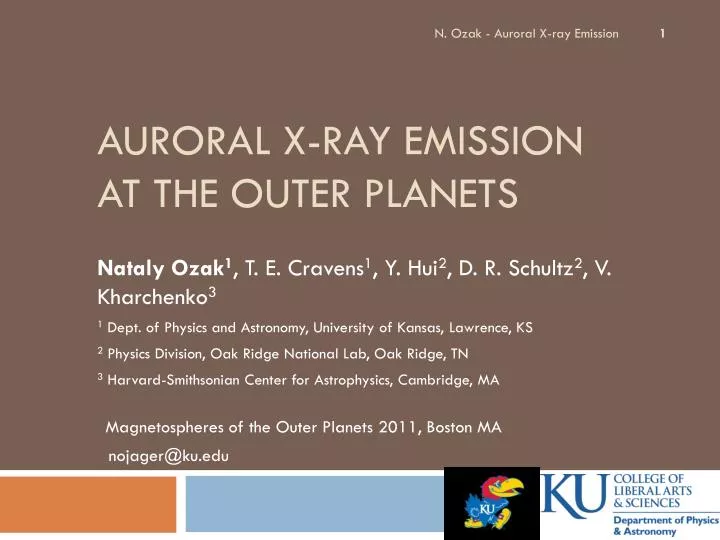 auroral x ray emission at the outer planets