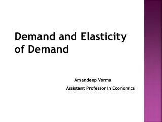 Demand and Elasticity of Demand Amandeep Verma Assistant Professor in Economics