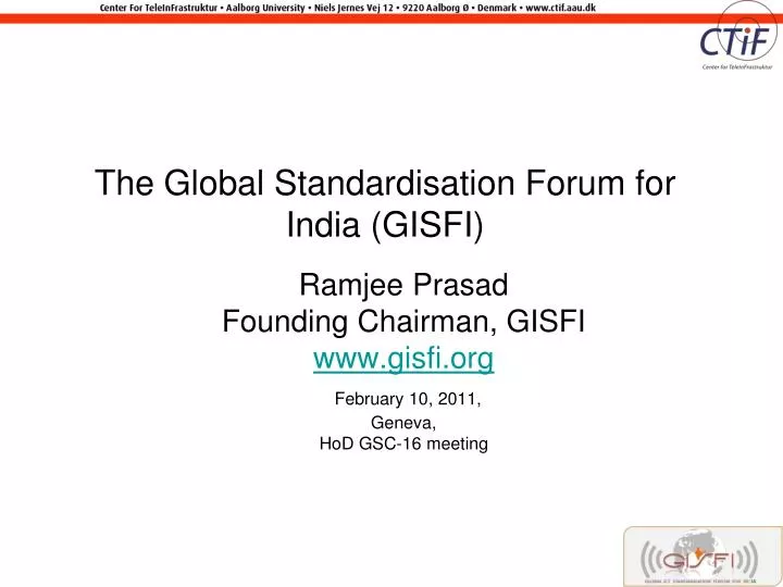 the global standardisation forum for india gisfi