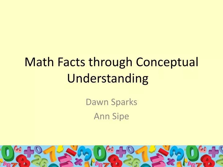 math facts through conceptual understanding