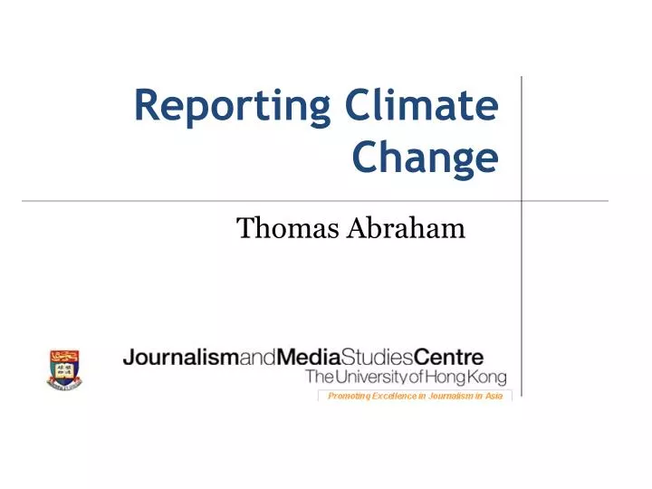 reporting climate change