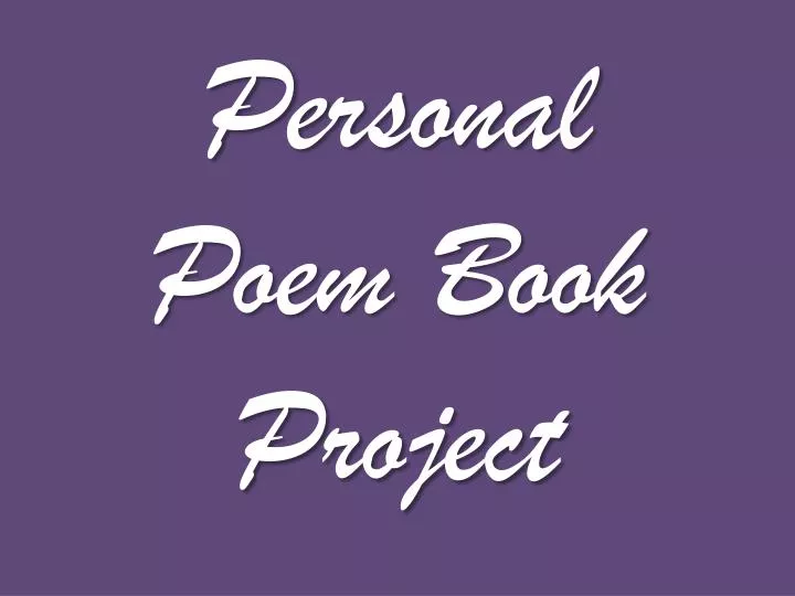 personal poem book project